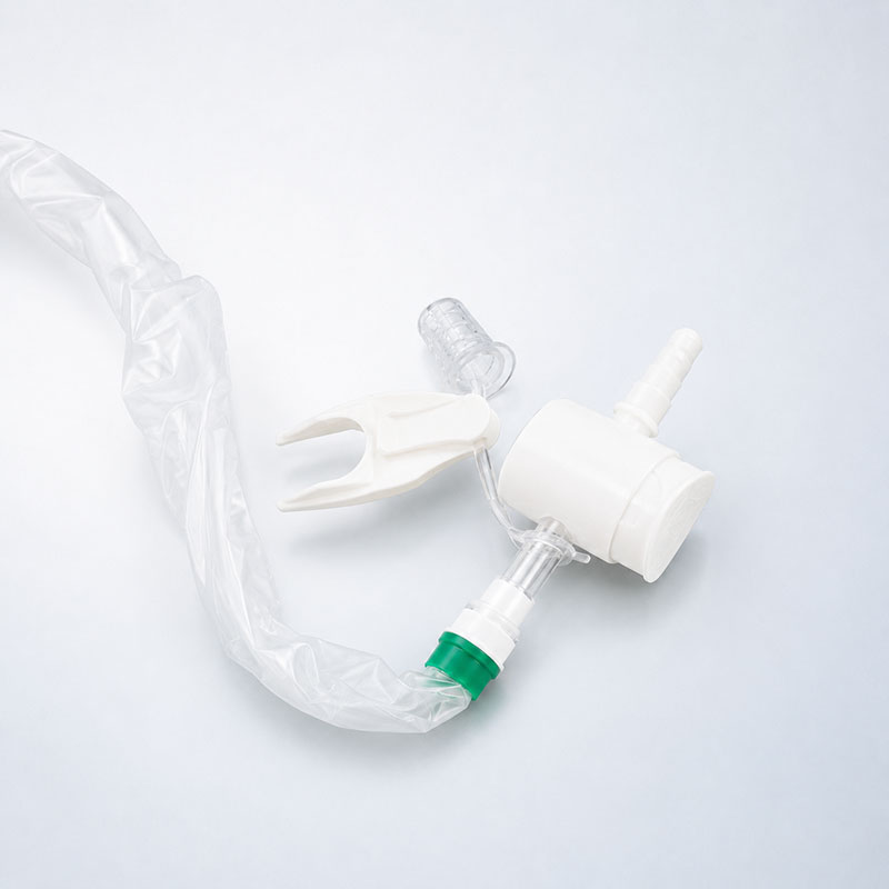 Closed suction catheter connector detail