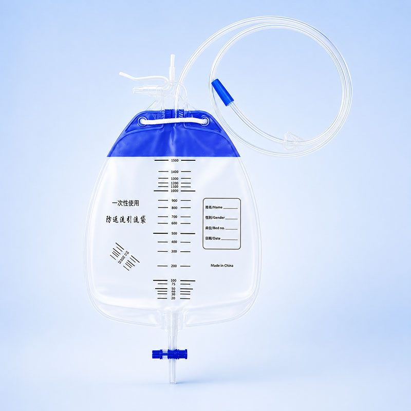 Disposable anti-reflux urine bag