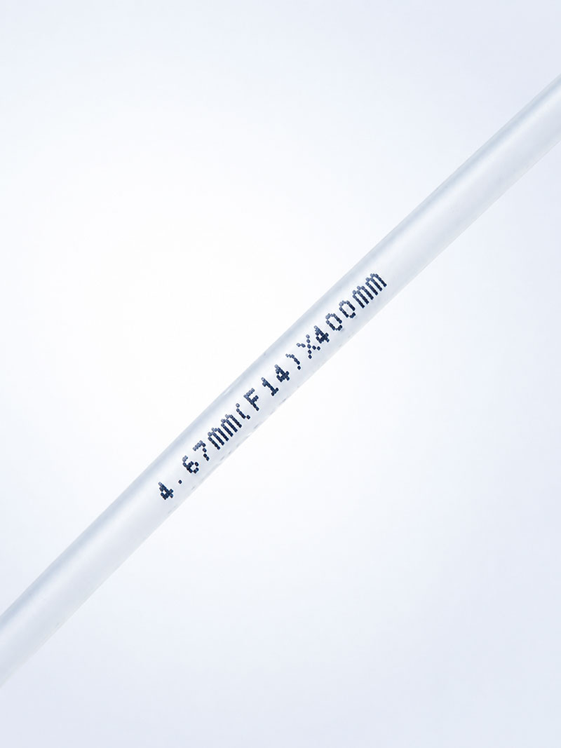 Disposable suction catheter smooth tip and side hole detail