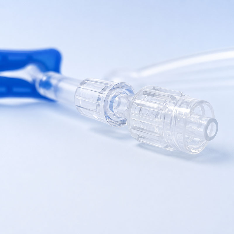 Urine bag connector close-up